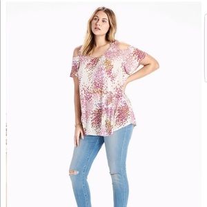 NWT Lucky Brand Cold Shoulder Top 3x